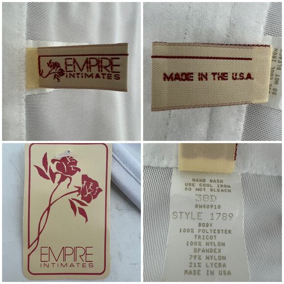 Empire Intimates (38D) American VINTAGE White Bridal Wedding Bustier Bra 1352 - Picture 6 of 9